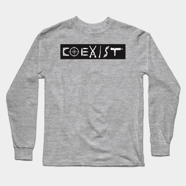 Coexist - GUNS Long Sleeve T-Shirt by  The best hard hat stickers 